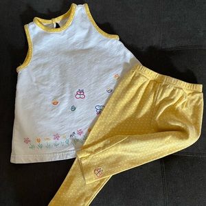 VNTG Gymboree Rainbow Tag Baby Girl Swing Top & Leggings EUC Butterflies Size SM
